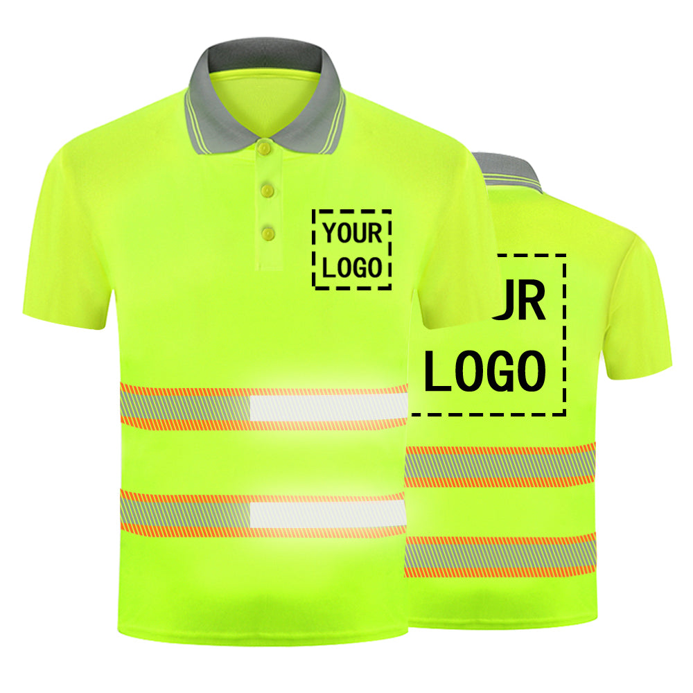 Class 2 Hi-Vis Double Reflective Stripe Polo Shirt