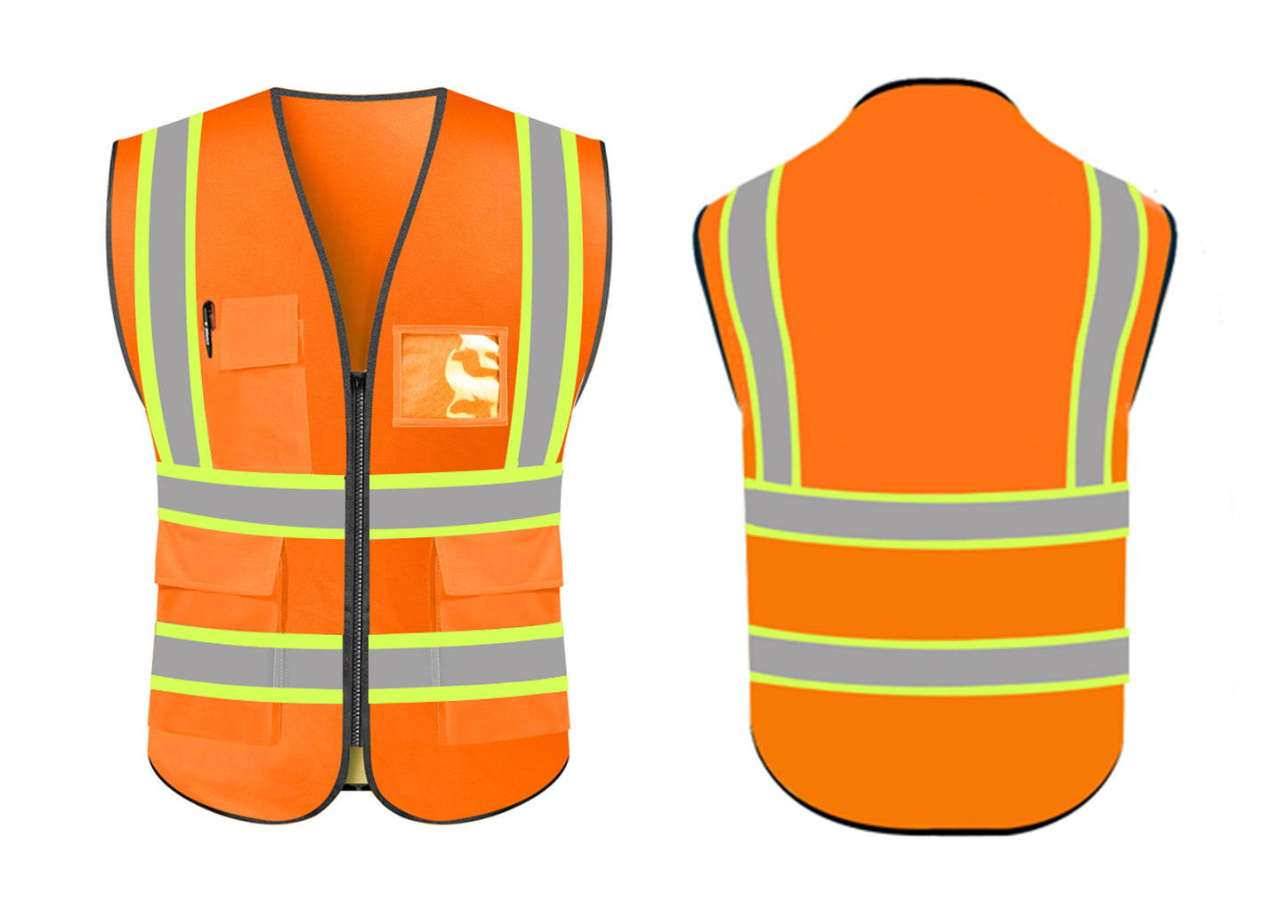 Class 2 Hi-Vis Double Reflective Stripe Safety Vest