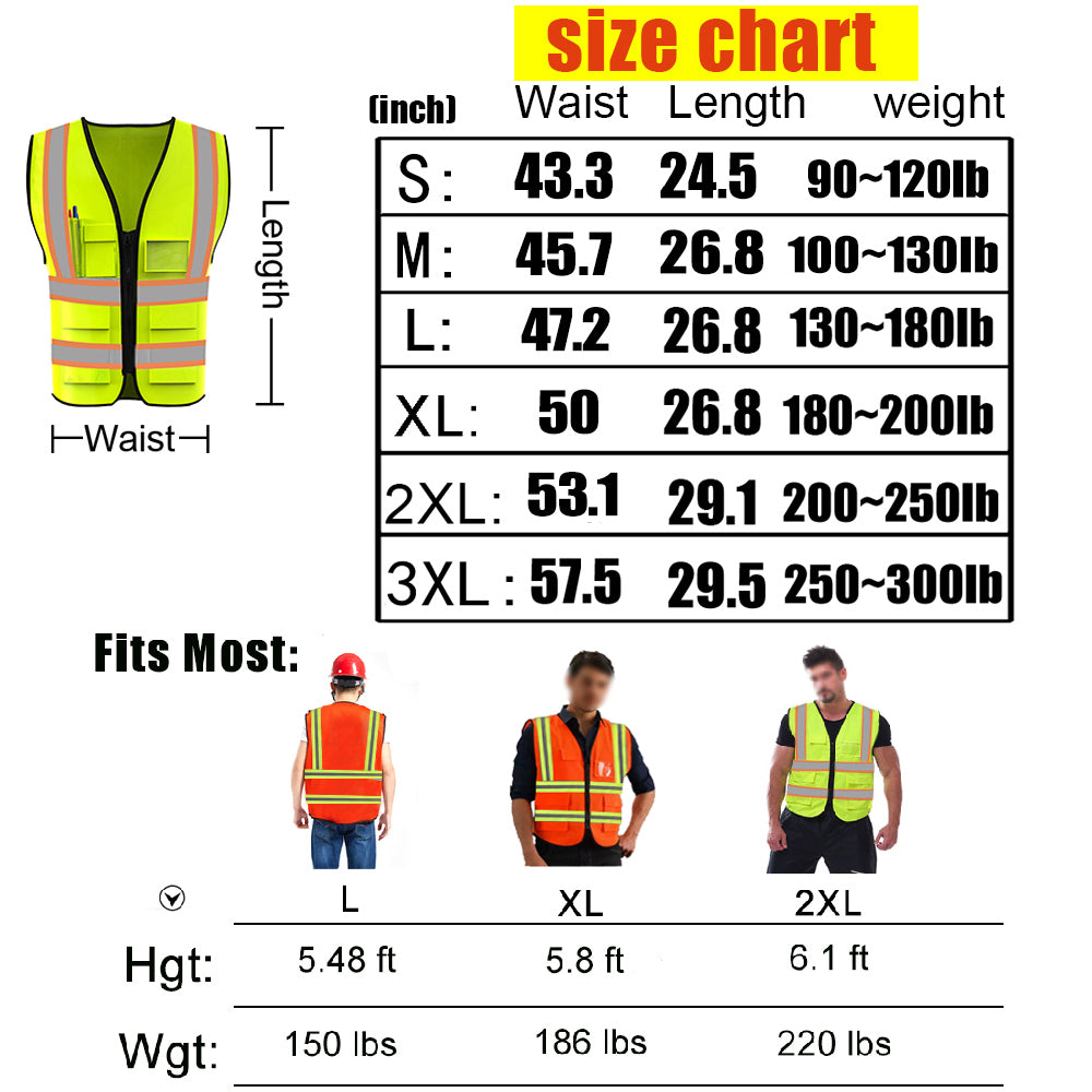 Class 2 Hi-Vis Double Reflective Stripe Safety Vest